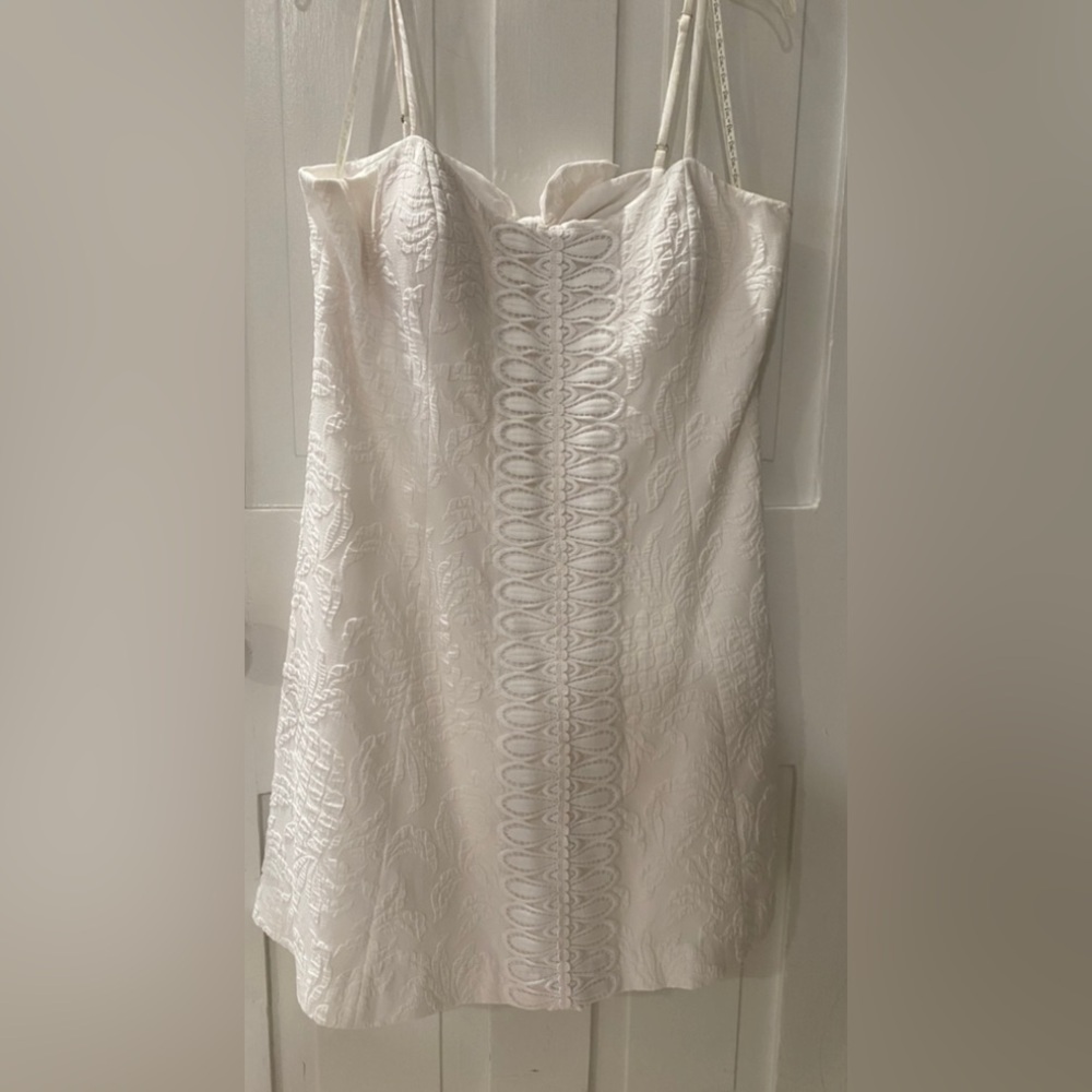 Lilly Pulitzer off-white spaghetti strap short dress.